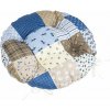 Bellatex Adela prešívaný okrúhly Patchwork modrá 40 x 40 cm