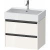 DURAVIT Ketho 2 závesná skrinka pod umývadlo, 2 zásuvky, 684 x 460 x 549 mm, biela vysoký lesk, K25276022220000