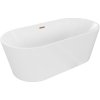 Mexen Luna voľne stojaca vaňa 180 x 80 cm, biela, prepad ružové zlato - 52031808000-60