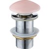 Mexen uzatvárateľná guľatá umývadlová odtoková zátka typu ClickClack, bez prepadu, ružová matná keramická, 79910-44