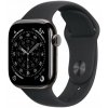 Apple Watch 11 GPS + Cellular 42mm Titánová bridlica s čiernym športovým remienkom SM