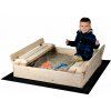 Profitent Uzatvárateľné pieskovisko s lavičkami 100x100cm + agrotextília+krycia plachta