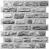 Obkladové panely 3D PVC TP10028034, cena za kus, rozmer 473 x 473 mm, ukladaný kameň sivý, IMPOL TRADE