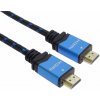 PremiumCord Ultra HDTV 4K@60Hz kábel HDMI 2.0b kovové + pozlátené konektory 1m bavlnený plášť kphdm2m1
