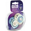 LOVI dynamický utišujúci cumlík 3-6m Night & Day chlapec 2 ks