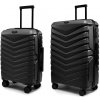 ROWEX Veľký a príručný cestovný kufor s TSA zámkom ROWEX AERO 2v1 Farba: Čierna 56x38x23 cm, 66x45x26 cm, 76x50x30 cm ABS