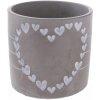 Betónový obal na kvetináč Heart of hearts sivá, 13,5 x 12 cm