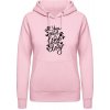 AWDis Hoodie Mikina - Dizajn s nápisom Pes a Láska - Bábätkovská ružová - M - Dámske