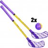 FLOORBEE MINI STARTER + BALL žltá / fialová, Obojstranná, 50cm (=60cm), (6 - 8 rokov)