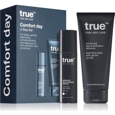 true men skin care Comfort Day denný hydratačný krém 50 ml + umývací gél na tvár 200 ml darčeková sada