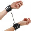 Kink - Wrist Restraints With Snap Fasten Full Of Rivets Black Adjustable 19-24 cm X 5.5 cm