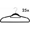 KESPER Vešiaky 25 ks, plast / zamat, čierna KESPER 16645