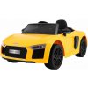 JOKO Elektrické autíčko Audi R8 Spyder, kožené sedadlo, penové kolesá, FM rádio, odpružené, žlté