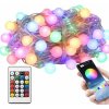 RGB svetelná reťaz 50 LED 7,5 m USB (Farebná LED reťaz RGB s ovládaním cez aplikáciu a diaľkový ovládač – dekoratívne guľôčky 7,5 m)