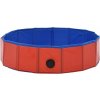 Shumee Bazén pro psy skládací červený PVC 80 × 20 cm