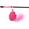 Hračka MAGIC CAT cumlík myška bavlnená s catnipom 9 cm + 45 cm 24ks