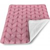 Sablio Detská deka pre bábätko Růžové pletení z vlny - 80x100 cm