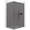 CERANO - Sprchovací kút Lantono L/P - 8 mm - Soft-Close - čierna matná, grafitové sklo - 120x90x195 cm - posuvný