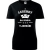 Čierne dámske tričko Legendy sa rodia v januári - darček k 50 narodeninám pre ženu S