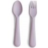 Mushie detský príbor - lyžička a vidlička - Soft Lilac