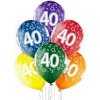 Balón mix farieb 30 cm s číslom 40 - 6 ks