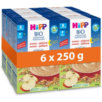 HiPP Bio mliečna na dobrú noc s detskými keksami 6 x 250 g