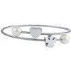 Silvego Dámsky náramok anjel so srdcom Alba so syntetickou perlou z chirurgickej ocele KMM114158