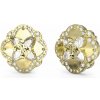 Guess Pozlátené kôstkové náušnice so zirkónmi Wild Flower JUBE05504JWYGT/U