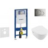 Geberit Duofix - Modul na závesné WC s tlačidlom Sigma01, lesklý chróm + Villeroy Boch - WC a doska, DirectFlush, SoftClose, CeramicPlus 111.300.00.5 NB2