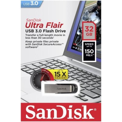 SanDisk Cruzer Ultra Flair 32GB USB 3.0 150MB/s SDCZ73-032G-G46