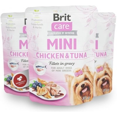 Brit Care Dog kapsička Mini Chicken & Tuna fillets in gravy 85 g