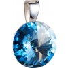 Evolution Group Strieborný prívesok s krištáľmi Swarovski modrý okrúhly-rivoli 34112 3