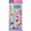 JUNIOR Loki Pastel, sada pravítok, plastové, transparentné (1x rovné pravítko, 2x trojuholník, uhlomer) + nálepky