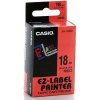 Casio XR-18RD1, 18mm x 8m, čierna tlač/červený podklad, originálna páska