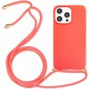 AppleMix Apple iPhone 15 Pro Max - slamka - so šnúrkou - gumový - červené