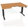 Pracovný stôl Motion Ergo, PO, 3S, 140x61-128x90 cm, jelša/čierna