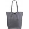 NovaKabelka.sk Annalisa Grigia Scura kožená talianska kabelka sivá