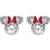 Disney Trblietavé strieborné náušnice kôstky Minnie Mouse E902851RZWL