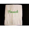 Vyšívaná osuška s menom Imrich Farba osušky: Krémová, Farba výšivky: Zlatá