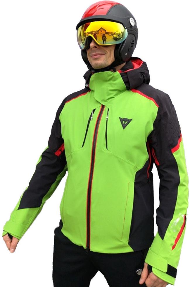 Dainese lyžiarska bunda Black Grual D-DRY Green/Red/Black Zelená