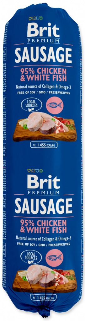 BRIT Premium Dog Sausage Chicken & White fish 0,8 kg