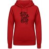 AWDis Hoodie Mikina - Dizajn s nápisom Pes a Láska - Ohnivá červená - L - Dámske