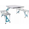 Turistický stôl kempingový set Aga 60 x 120 x 70 cm strieborný