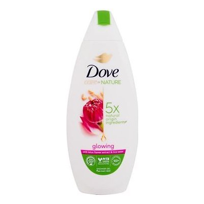Dove Care By Nature Glowing Shower Gel vyživující a hydratační sprchový gel pro rozjasnění pokožky 225 ml pro ženy