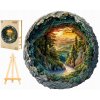 DREVENÉ PUZZLE VEĽKÉ 300 DIELIKOV, LES V HORÁCH 3D V DREVENEJ KRABIČKE