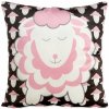 EUROFIRANY Obliečka na vankúš detská ružovo-čierna ovečka 45x45 cm
