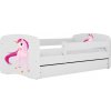 Kocot kids Detská posteľ Babydreams jednorožec biela, variant 80x160, se šuplíky, s matrací