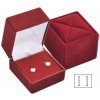 Jantario Krabička na náušnice alebo na obrúčky bordový zamat 4,3 x 4,7 x 3,9 cm 101048