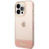Kryt na Apple iPhone 14 Pro Max Guess Camera Outline Translucent GUHCP14XHGCOP ružové