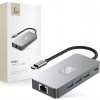 Baseus Adaptér TECH-PROTECT HB05 HUB 9v1 TYPE-C + USB 2.0 + USB 3.0 + HDMI 4K 60HZ + SD/TF + PD100W + RJ45 1000M vesmírně šedá